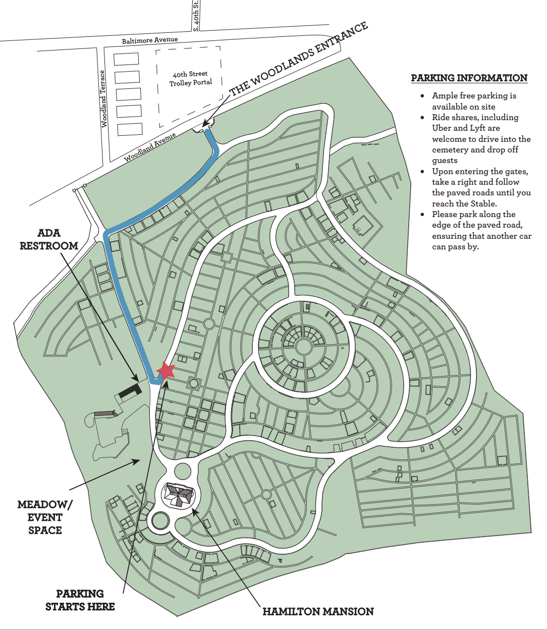 The Woodlands parking map
